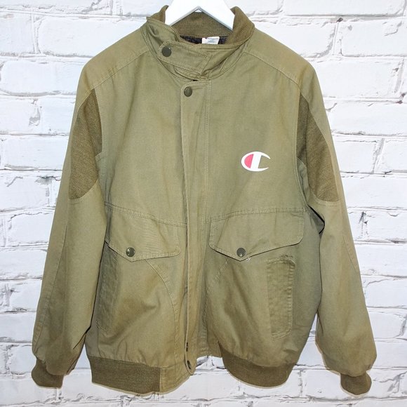 Champion Vintage Army Green Bomber Jacket - Picture 1 of 6